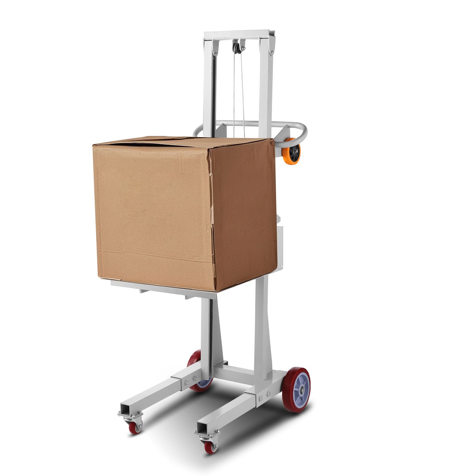 VEVOR Material Lift Winch Stacker 400 lbs Pallet Truck Dolly 51.1 in Max Lift
