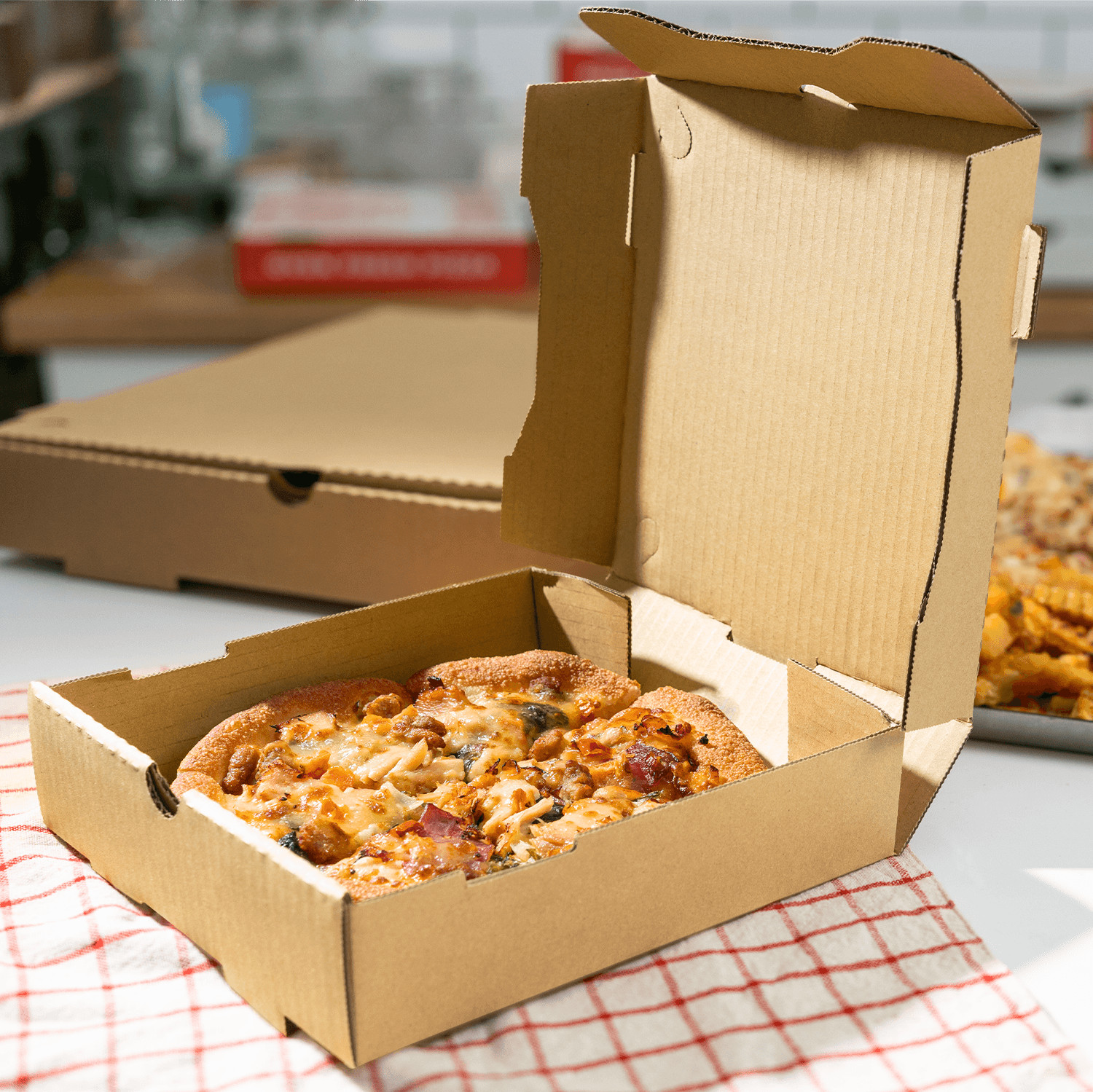 Karat Corrugated Pizza Box, 8”x8”x2”, Kraft – 50 pcs, FP-PBF08K