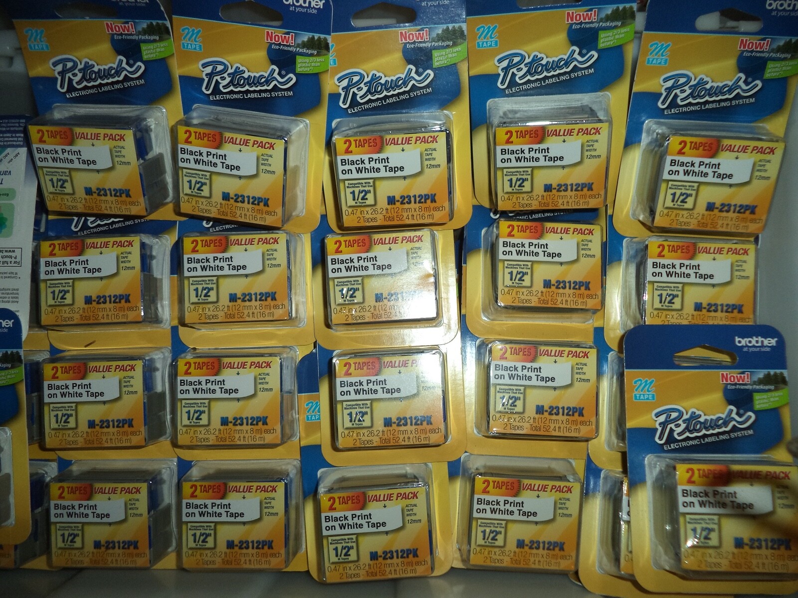 2 🛑 GENUINE BROTHER M231 P-Touch Label Tape, Ptouch 1/2″ M-231 M-2312PK OEM👍