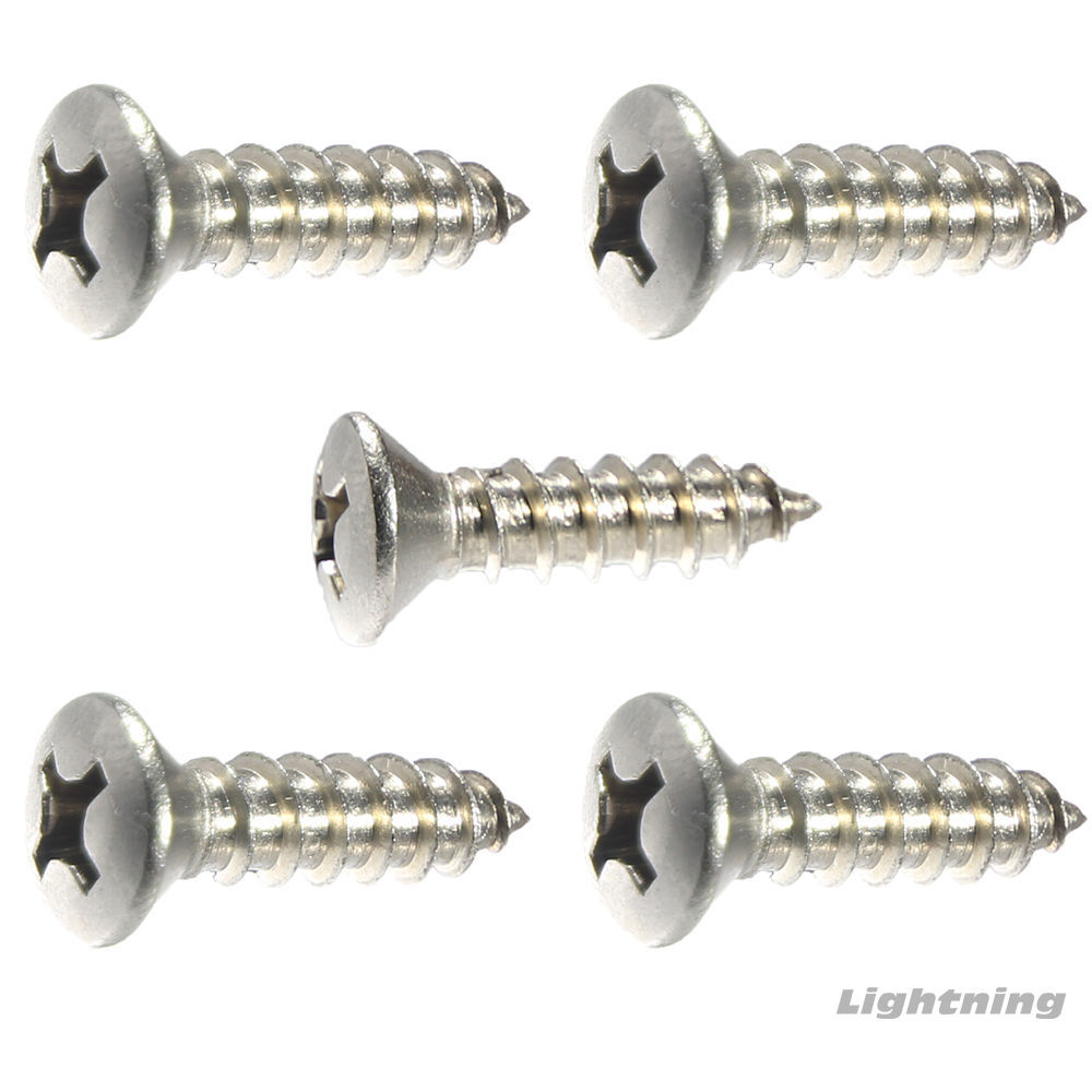 Phillips Oval Head Sheet Metal Screw 316 Stainless Steel #14 x 1″ Qty 25