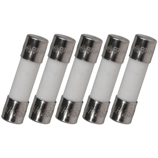 Pack of 5, Witonics 4A 250V, 5x20mm Slow Blow Ceramic Fuses, T4a 4 amp