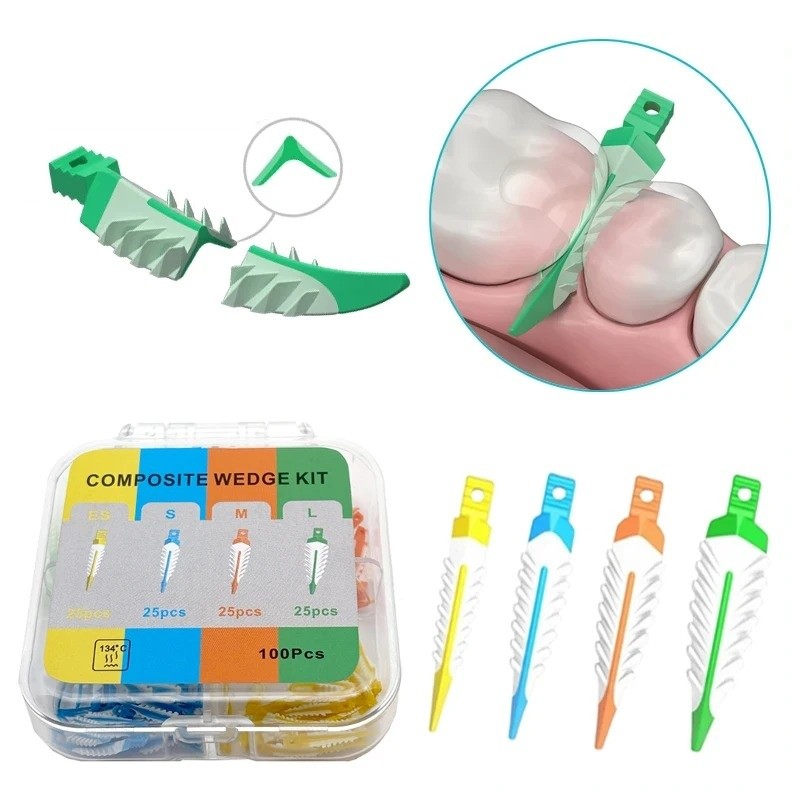 Disposable Plastic Wave Shape Dental Tooth Gap Composite Interdental Wedge Mixed