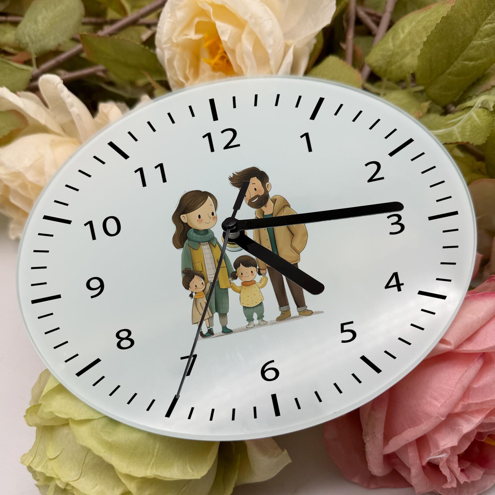 US Stock – 20PCS Sublimation Blank Glass Photo Frame with Glossy Round Clock