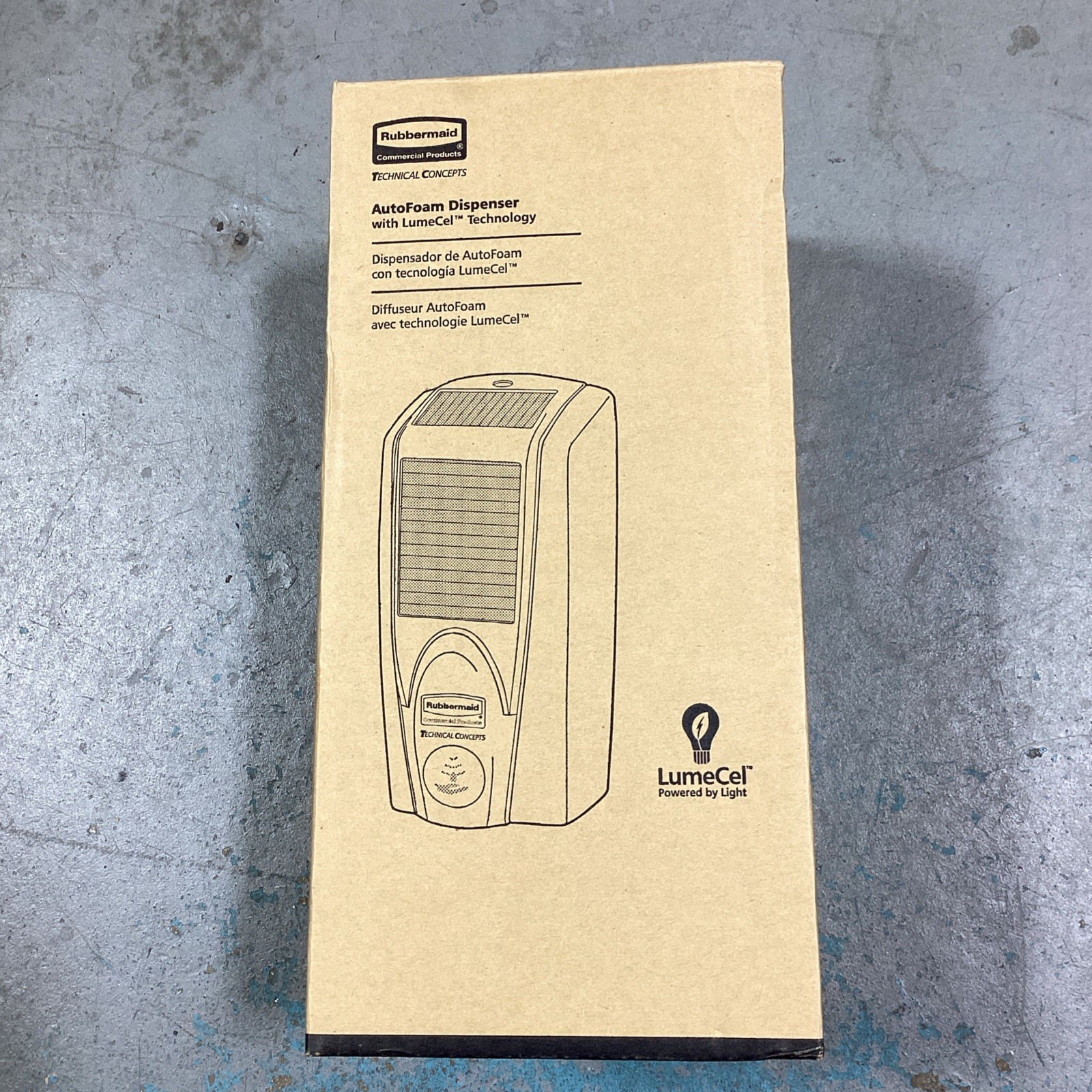RUBBERMAID 1980826 Lumecel Plastic AutoFoam Soap Dispenser Black/Chrome NIB