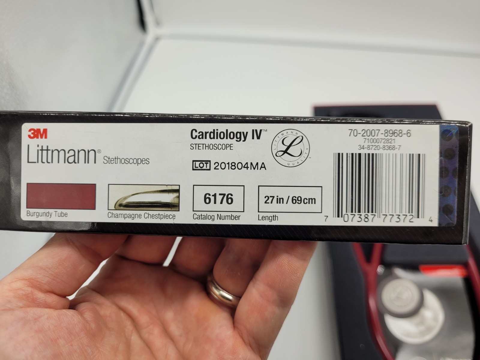 3M™ Littmann® Cardiology IV Stethoscope Burgundy Tube – Champagne 6176 27in NEW