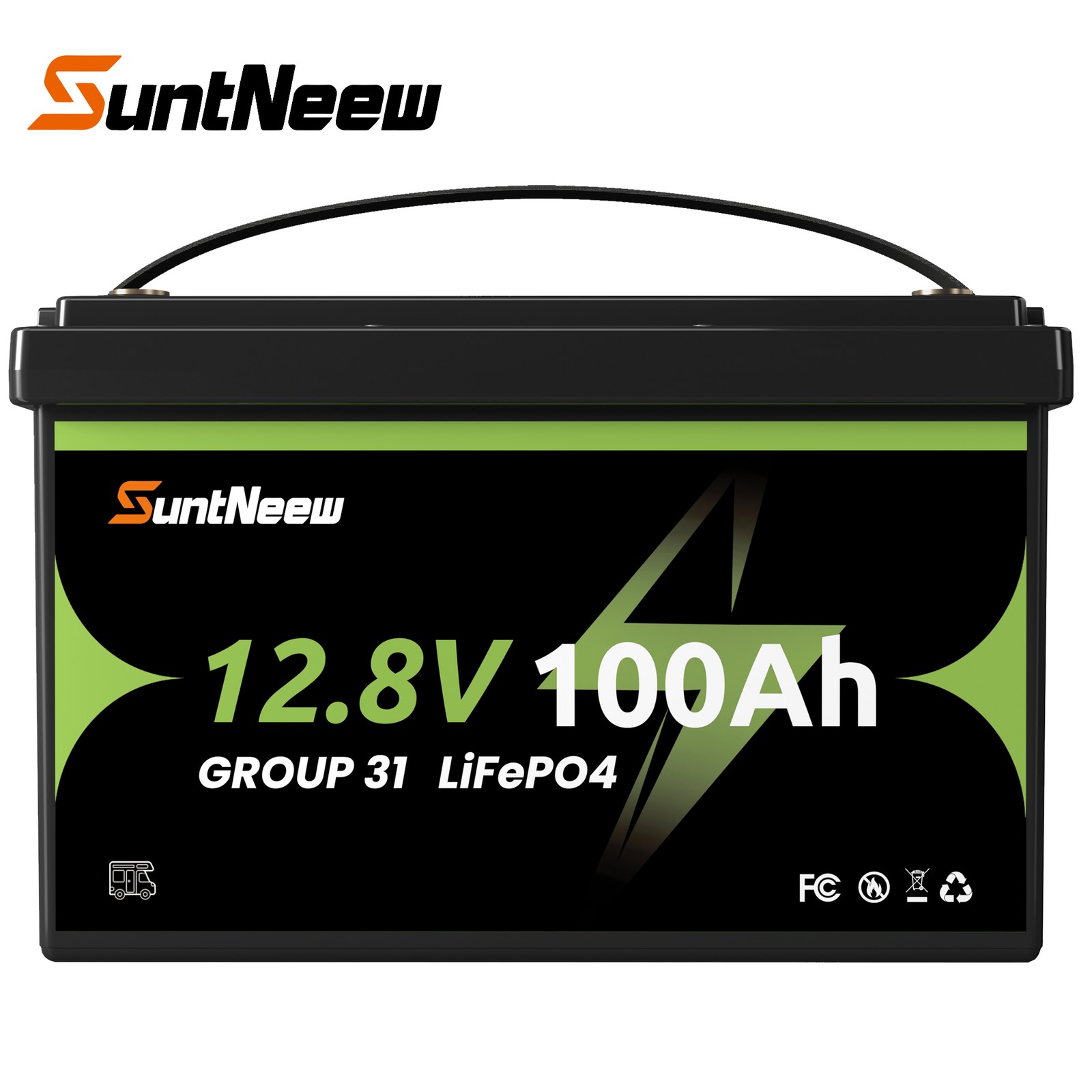 12V 100Ah Lithium LiFePO4 Battery For Solar RV Boat Home Use 15000+ Cycles