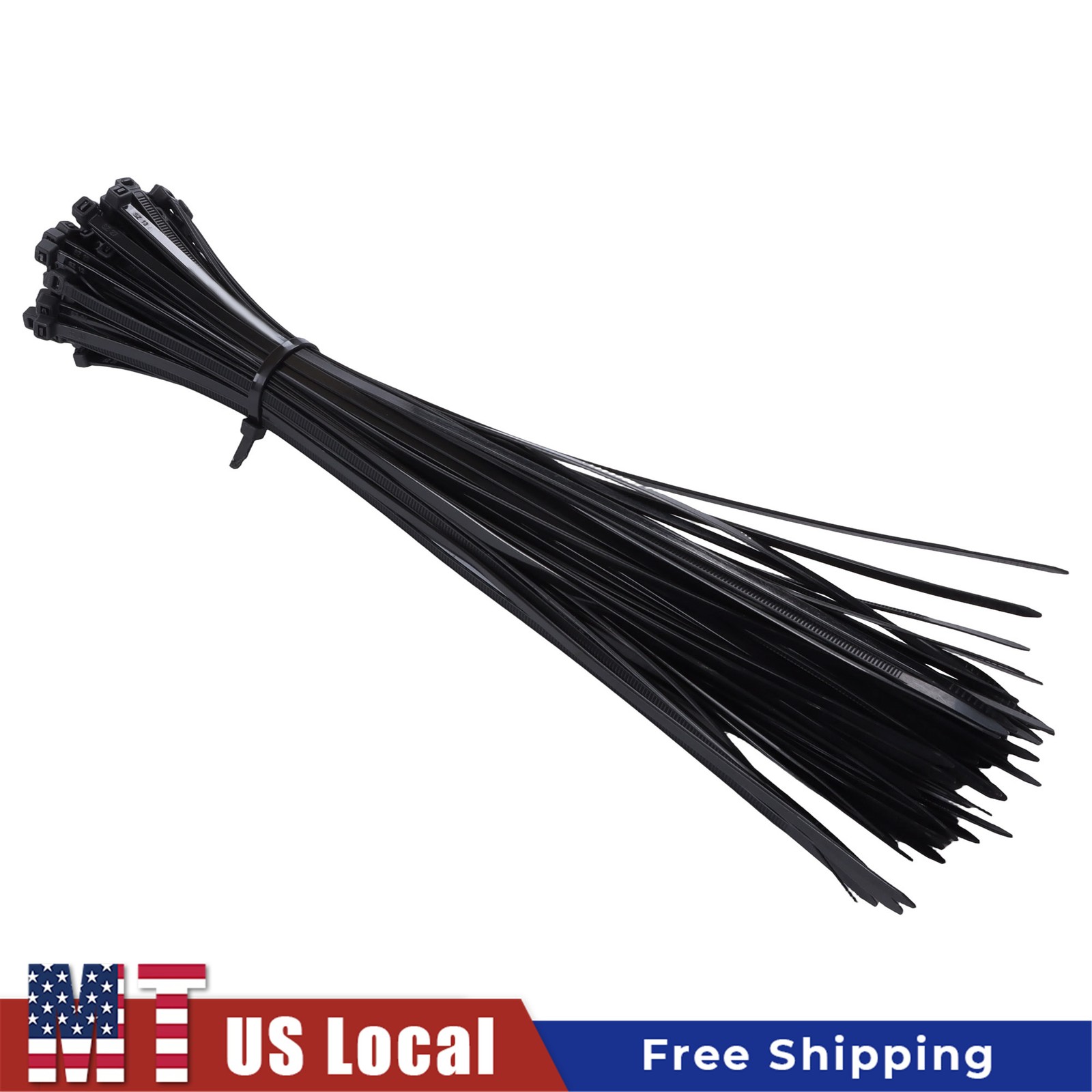 Self-Locking Zip Ties 1200pcs 14 Inch Nylon 50lb Heavy Duty 0.18in Width Black