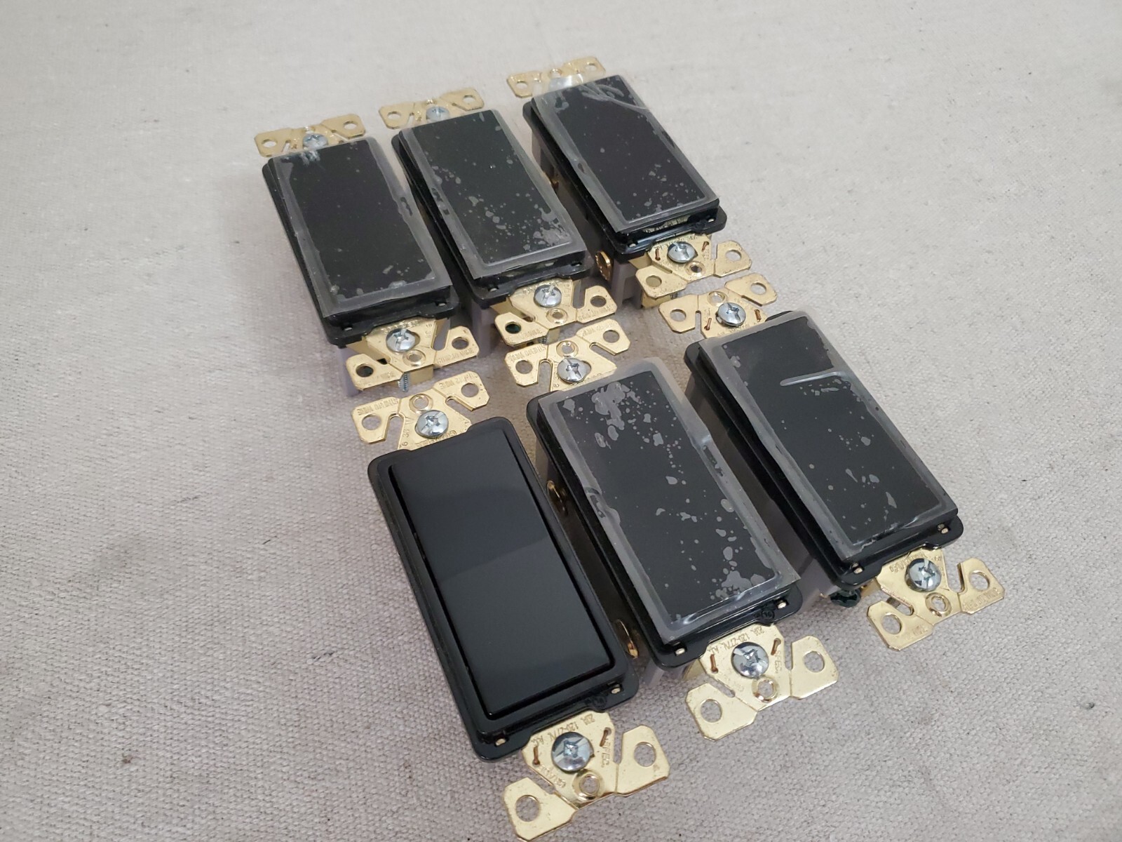 (PACK OF 6) Cooper Black Decorator Rocker Indoor Wall Light Switches 20A