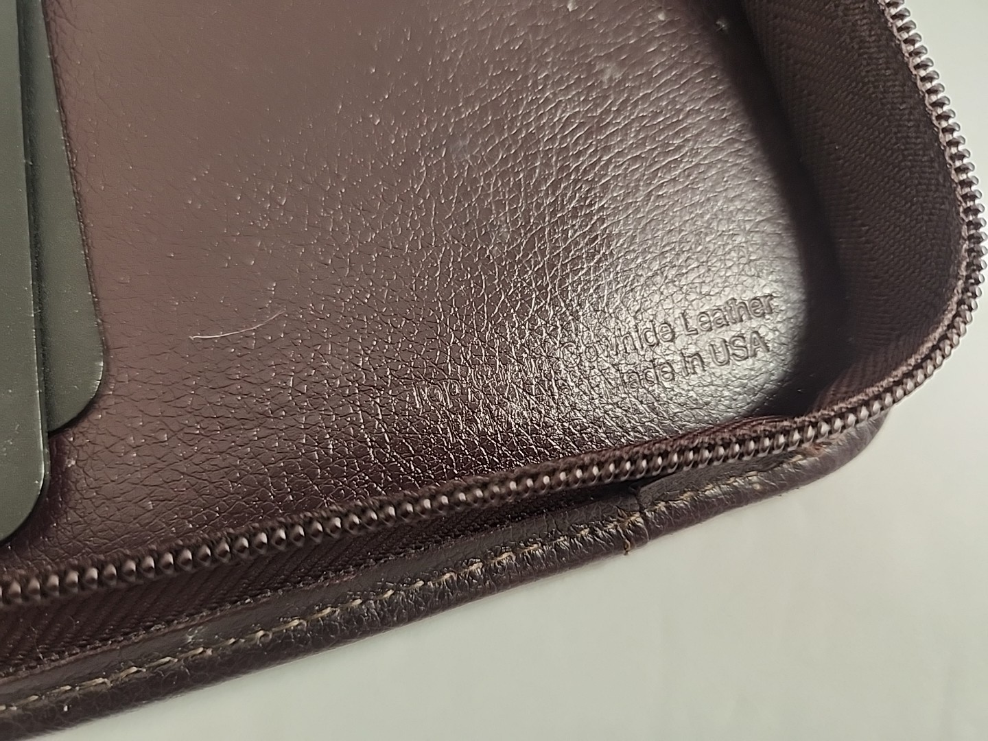 VTG Franklin Covey Genuine Cowhide Leather 7-Ring Planner Made In USA 9×11 Brown