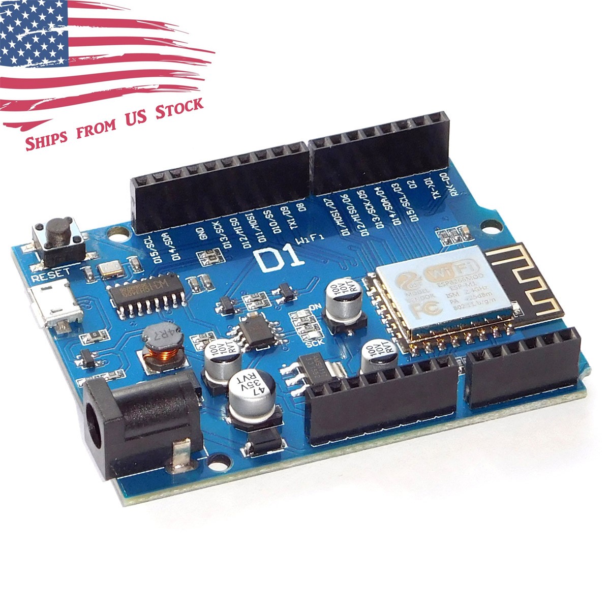 WeMos D1 CH340 WiFi Arduino UNO R3-Compatible Development Board ESP8266 ESP-12F