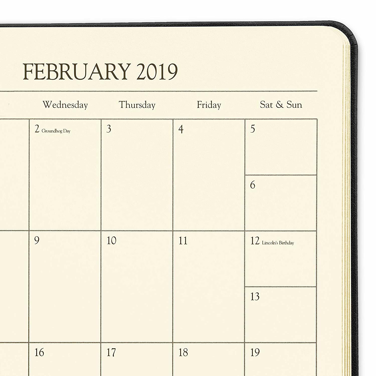 2019 / 2020 Gallery Leather Monthly / Weekly Desk Office Planner Agenda Black