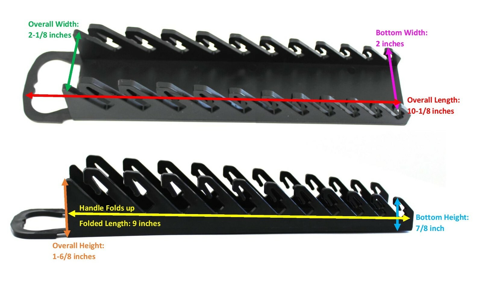 Plastic Portable 11-Tool Wrench Gripper Organizer Tray Holder
