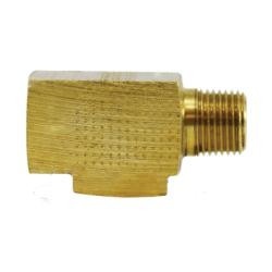 12120 Run Tee, 5/16 in Invrtd Flare x 1/8 in MNPTF x 5/16 in Invrtd Flare, Brass