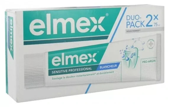 2 PACK Elmex Toothpaste Sensitive Professional Whiteness 75ml EXP 06/2027