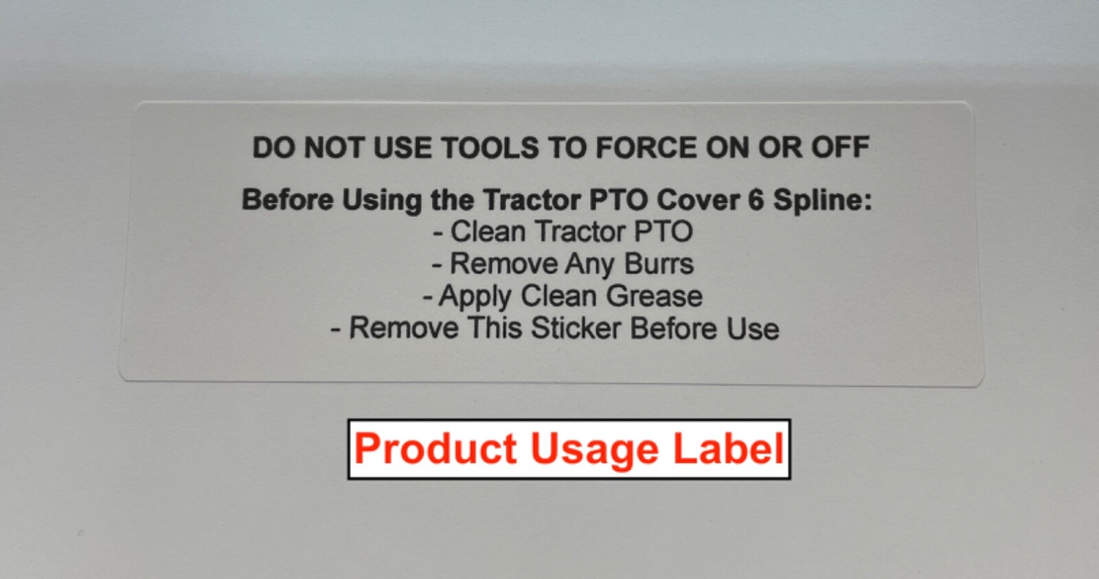 PTO Cover 6 Spline – for tractors with a 6 spline PTO shaft