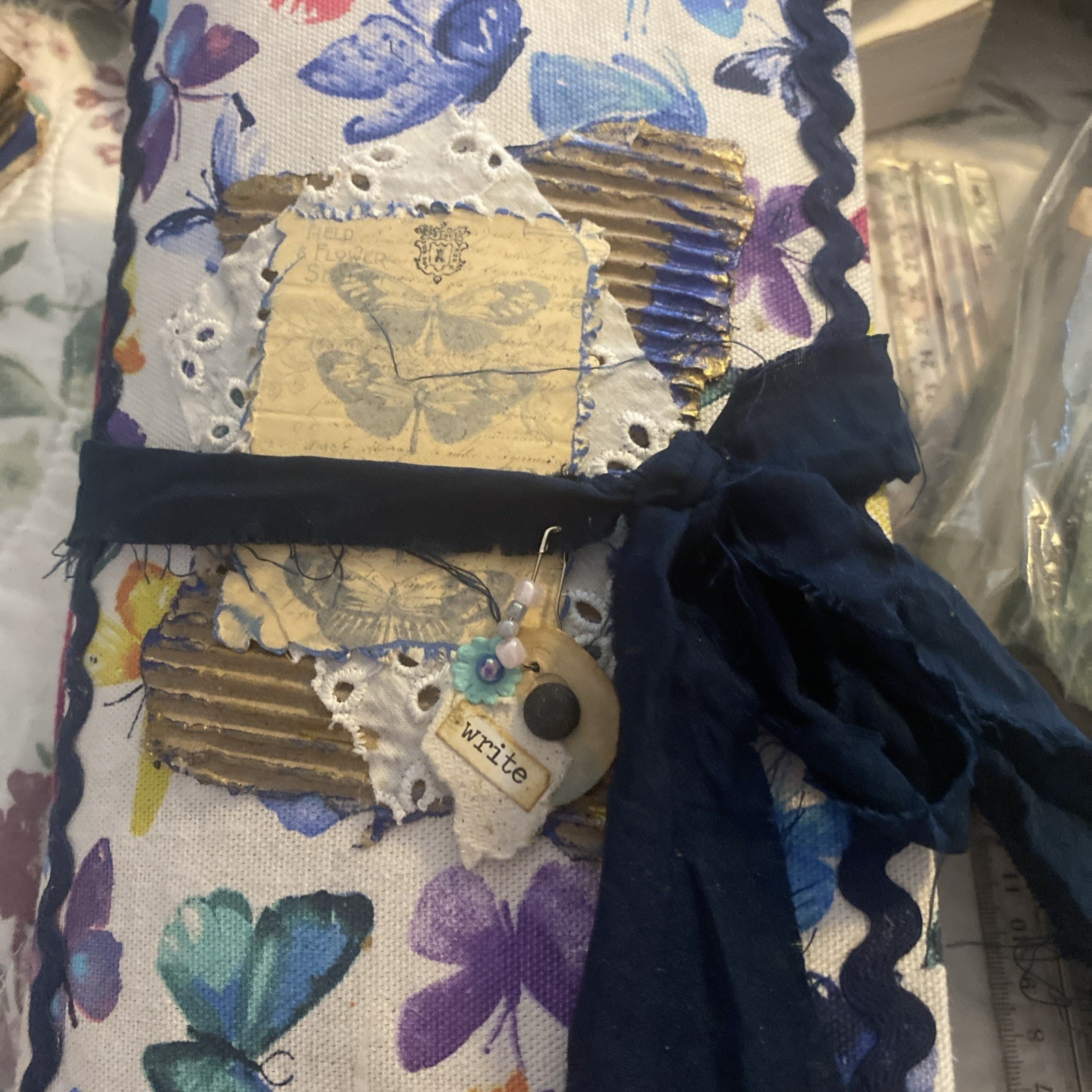 Junk Journal Handmade with pockets, belly bands, tucks journal cards, tags