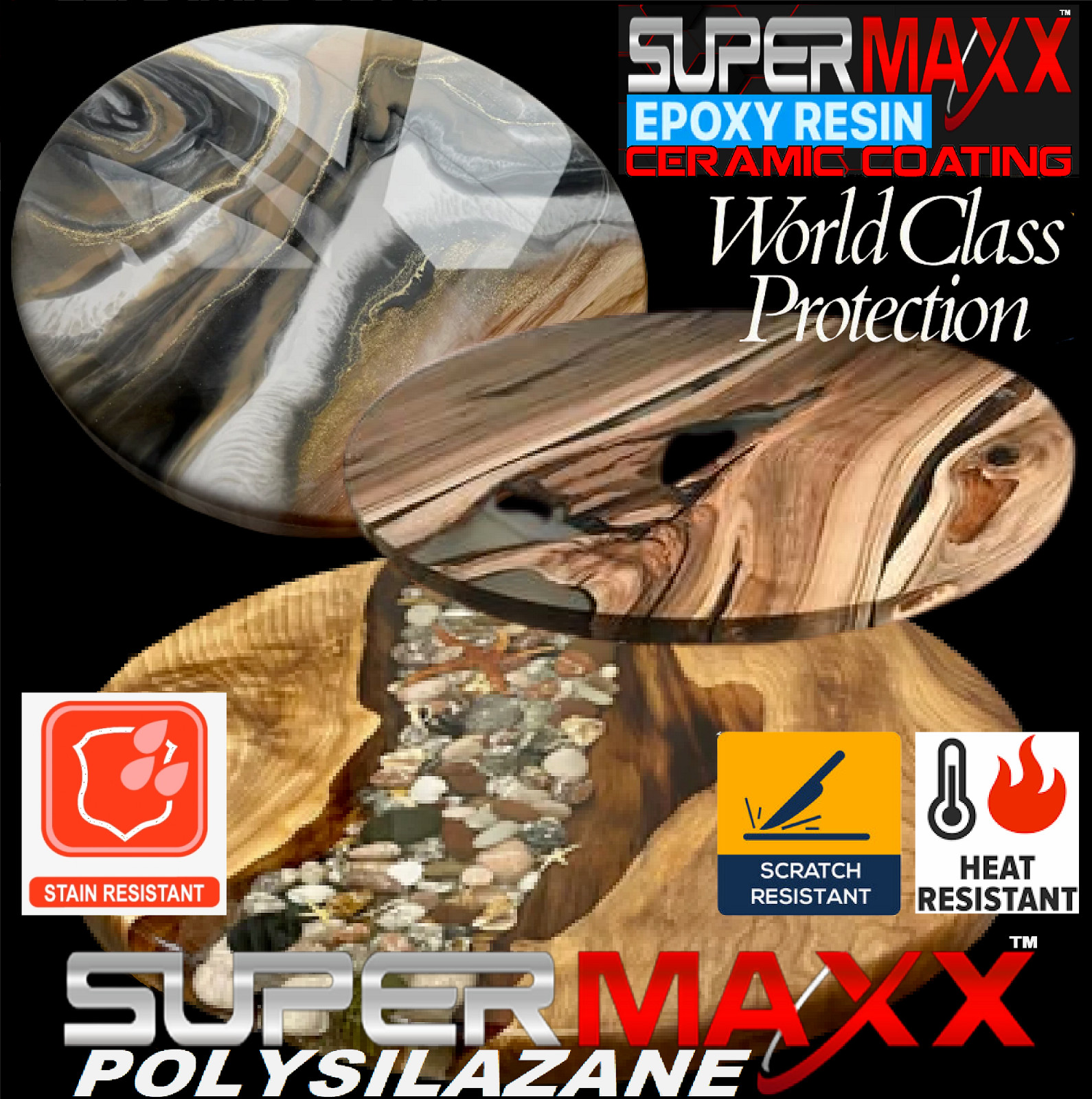 EPOXY RESIN PROFESSIONALS CHOICE TABLE TOP SCRATCH RESISTANCE CERAMIC COATING