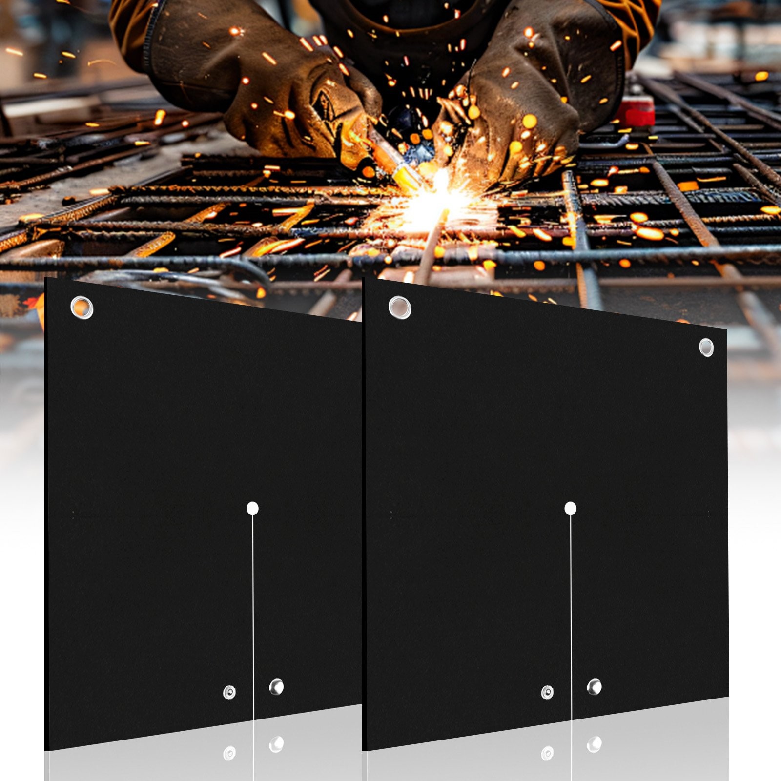 2X Fireproof Welding Pad Blanket Insulation High-Temp Protective Mat 12.2×12.2in