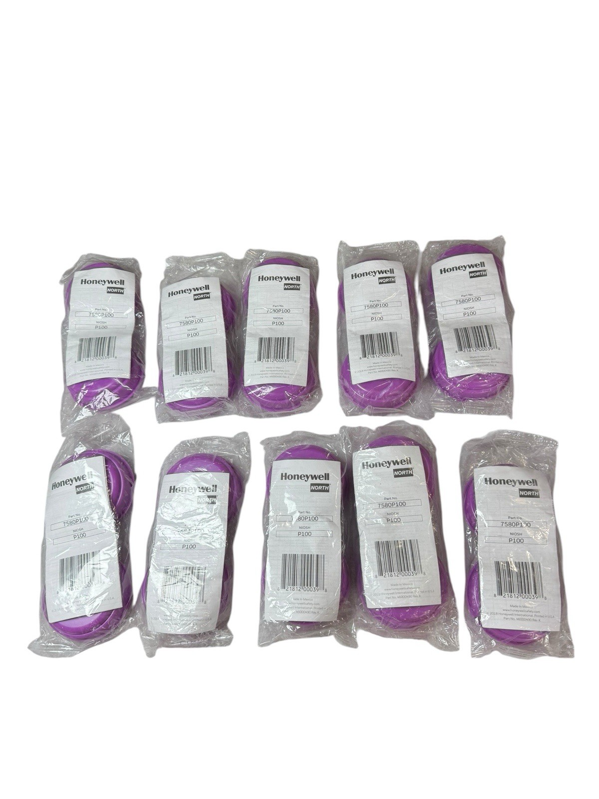 New Honeywell North 7580P100 P100 Cartridge Respirator Lot Of 10 Pairs
