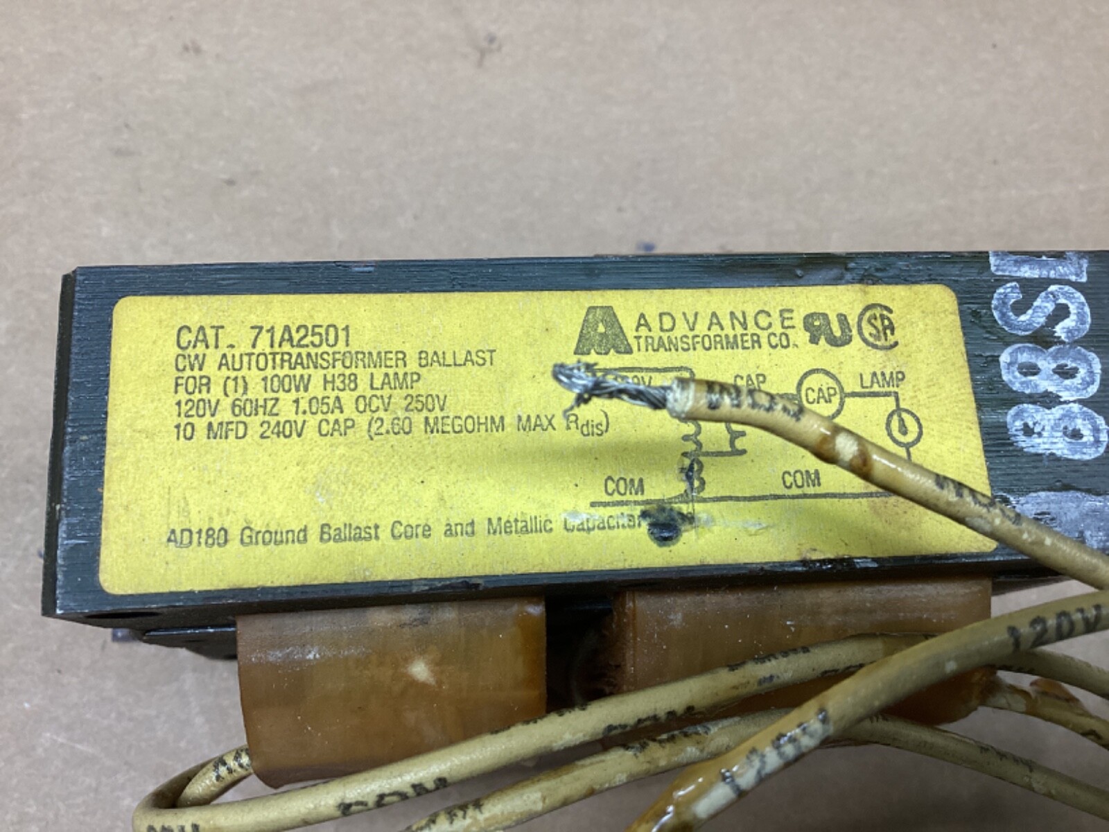 Advance Transformer 71A2501 Transformer 1.05A W/ 8750 1238 80-197 #120F78PR6*CO