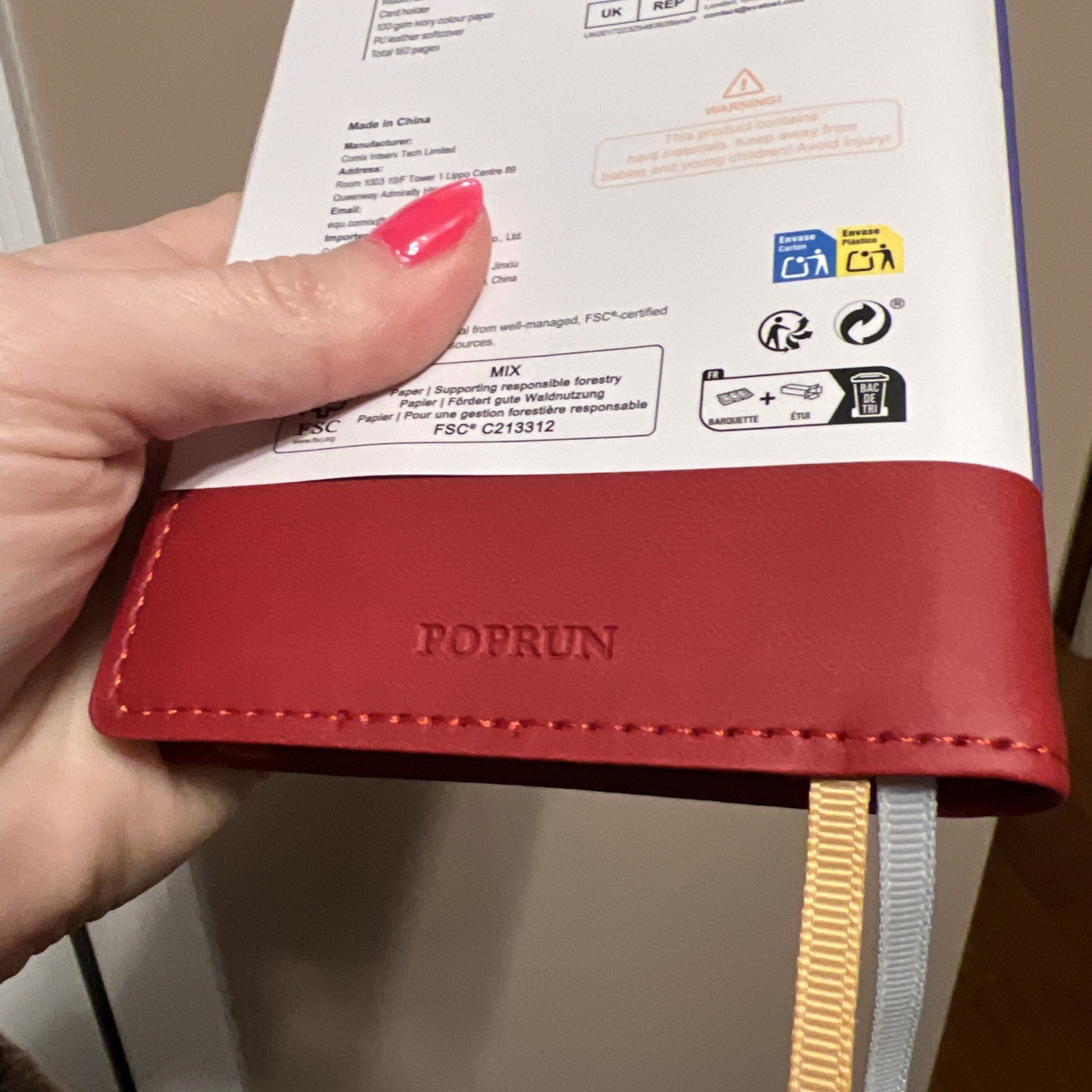 Poprun Horizontal Weekly Planner Red 2026 Year 4.25×6” Small Pocket Planner New
