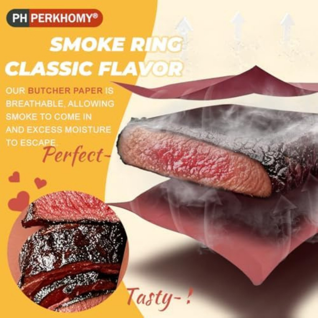 PH PERKHOMY Pink Butcher Paper Roll 18″ X 1200″ (100′) for Smoker BBQ Grilling S
