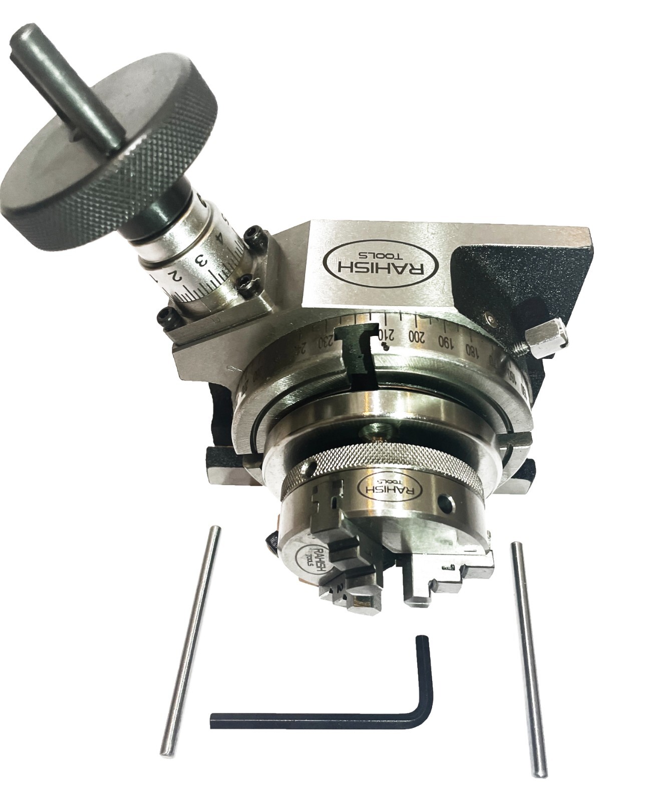 4″ 100 mm Rotary Table Horizontal And Vertical With 65 mm 3 Jaw Chuck Backplate
