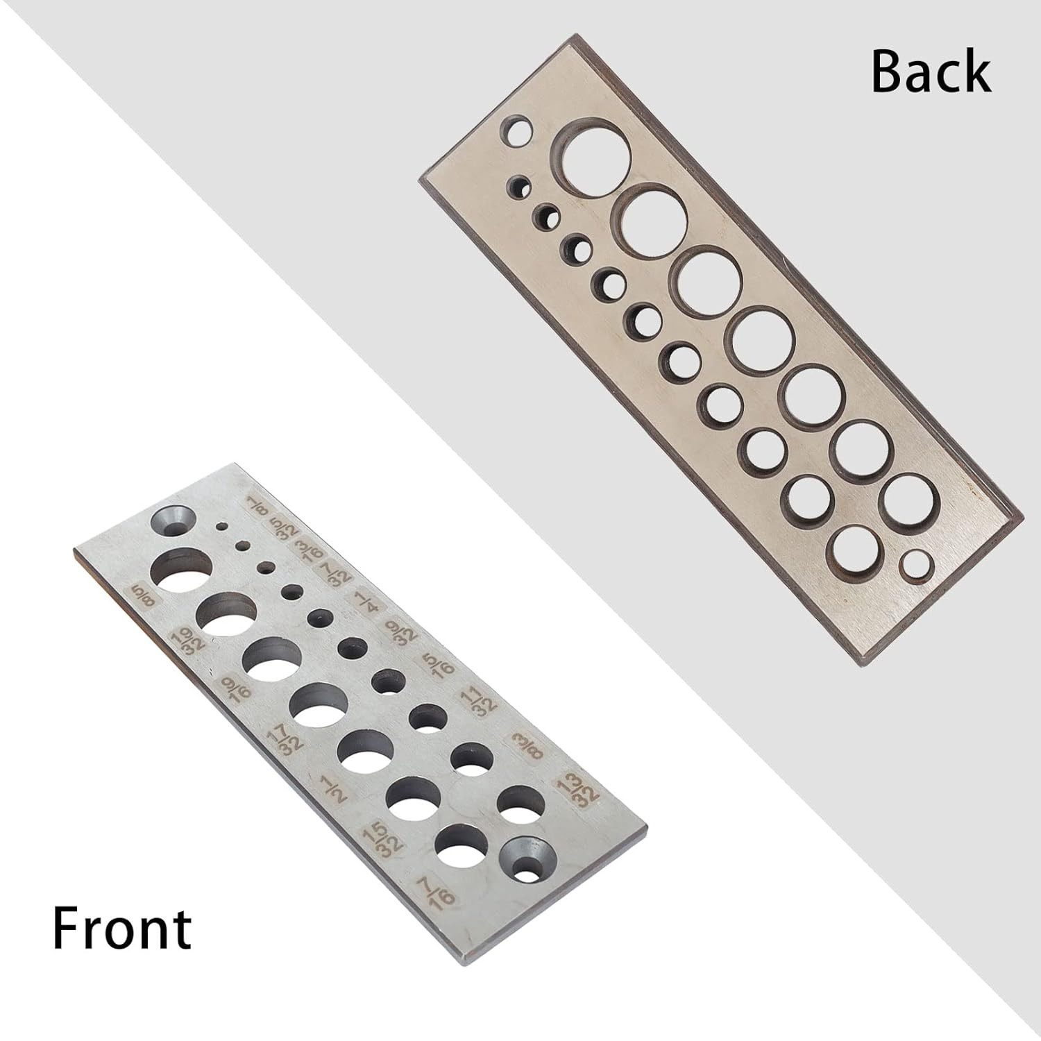 A2 Steel Dowel Plate for Softwoods and Hardwoods, 17 Holes, High Speed Steel