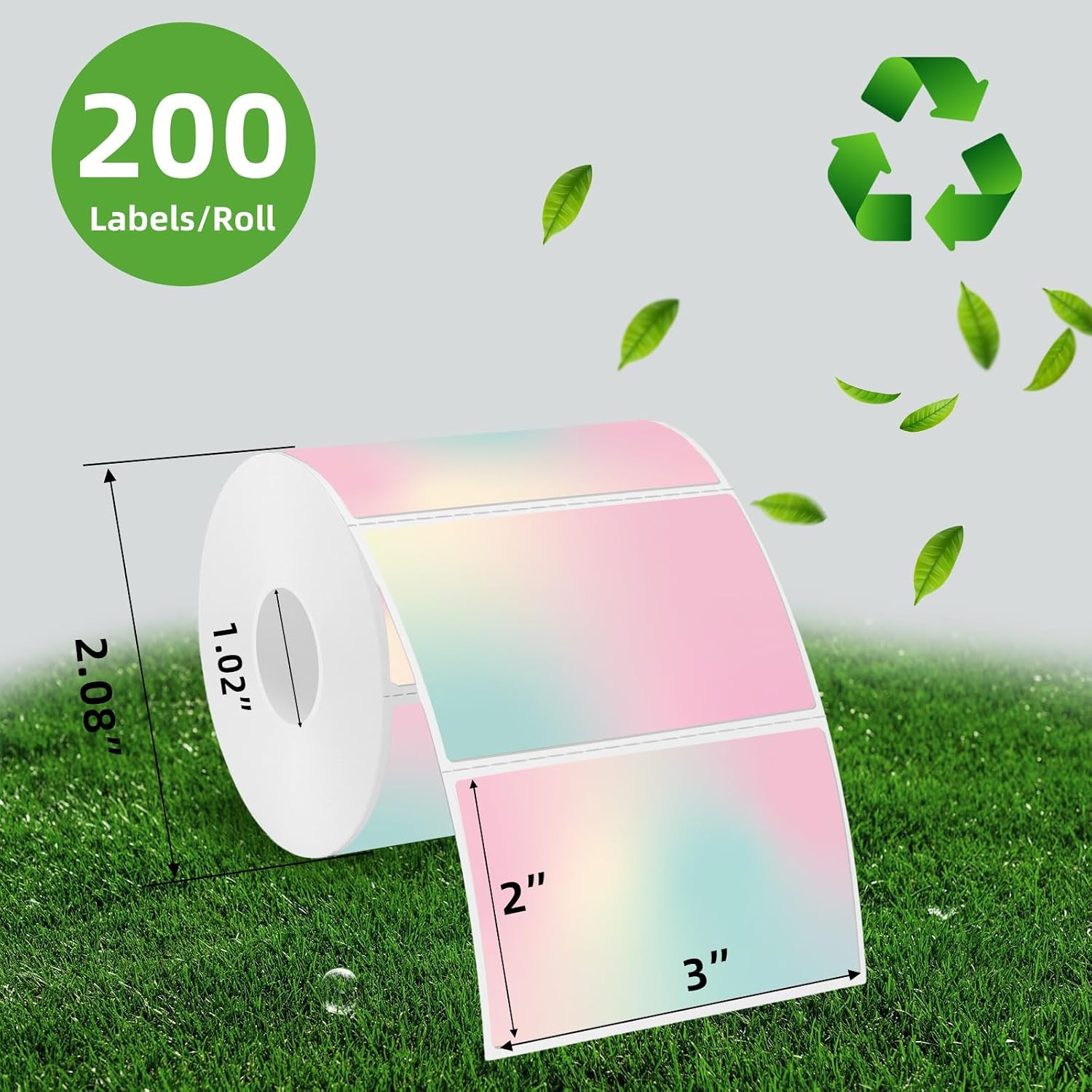 3X2 Inch Gradient Thermal Labels Colorful Direct Thermal Stickers Label Sel