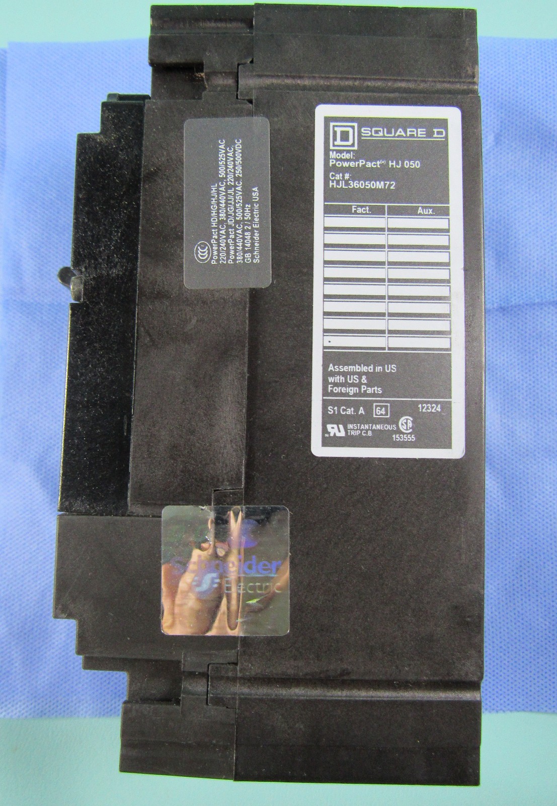 Square D Powerpact HJ 050 Circuit Breaker HJL36050M72 50A Trip 600V 3P 50 Amp