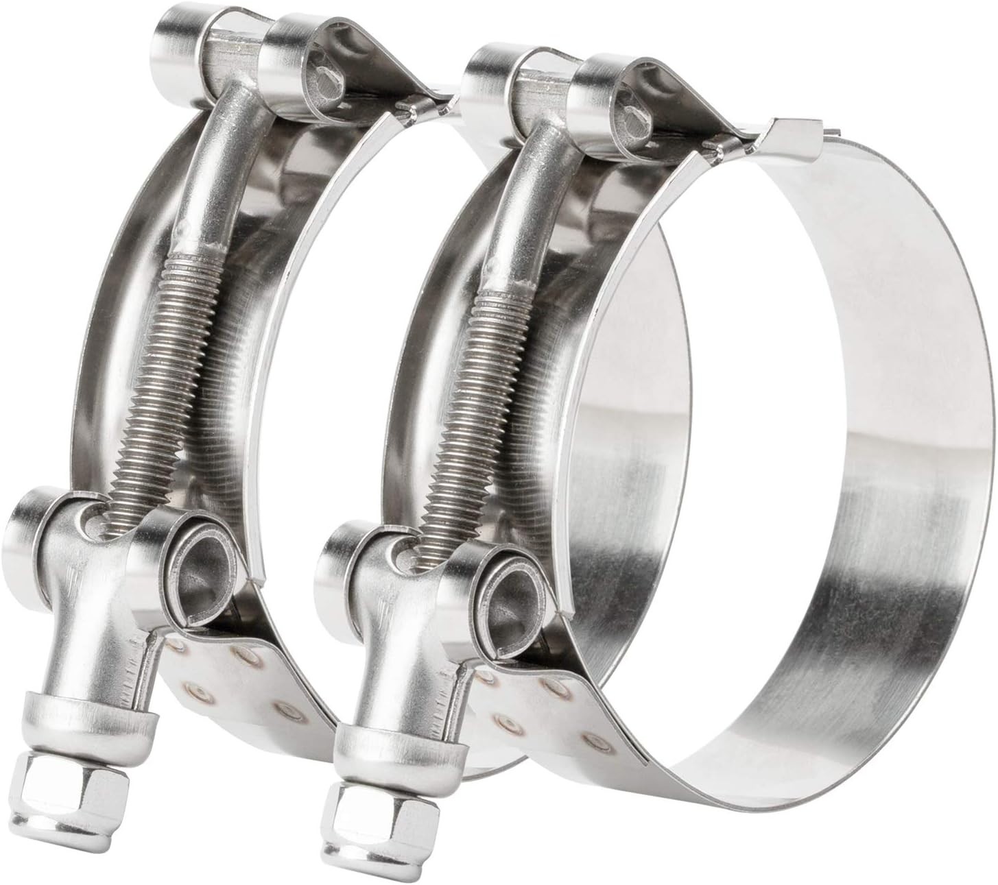 2 Pack 3.25 Inch Stainless Steel T-Bolt Hose Clamps, Clamp Range 89-97mm for …