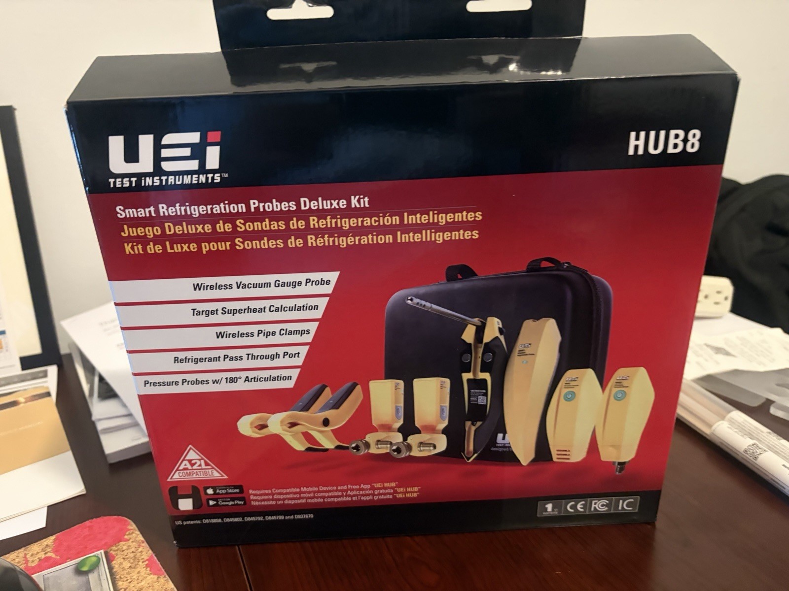 UEI Smart Refrigeration Probes. Deluxe Kit with Vacuum Gauge and Case New