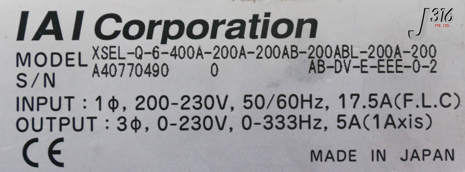 25515 IAI X-SEL CTLR XSEL-Q-6-400A-200A-200AB-200ABL-200A-200AB-DV-E-EEE-0-2