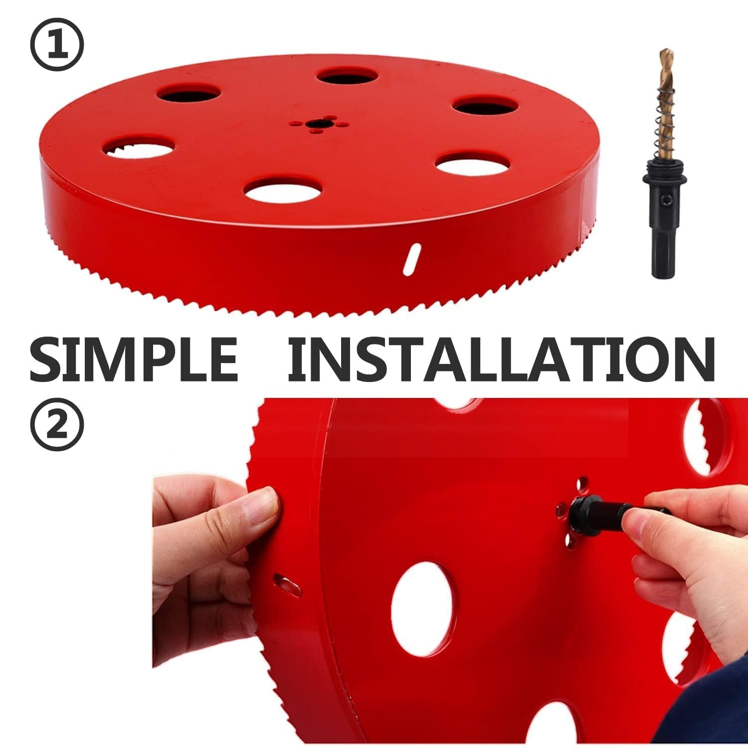 315mm / 12.4 inch HSS Bi-Metal Hole Saw Drilling / inch, Red