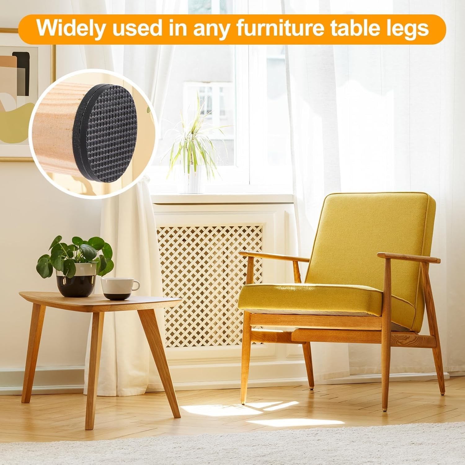 CHUNZEXI Non Slip Rubber Furniture Pads & Grippers, 1 inch 24 Round, Black