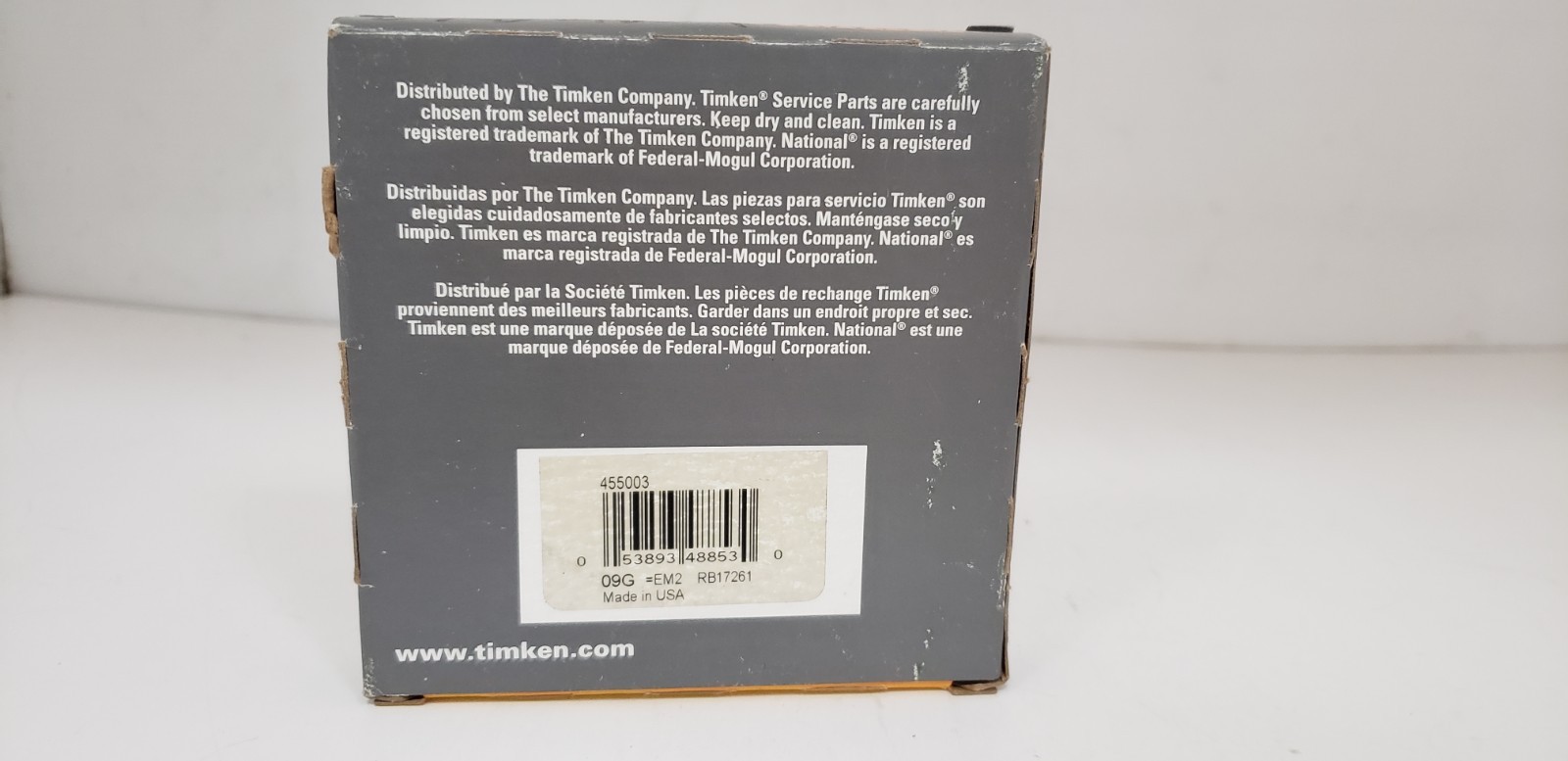 TIMKEN 455003 OIL SEAL, 2.625″ x 3.628″ x 0.468″, SOLID NITRILE RUBBER LIP, NIB