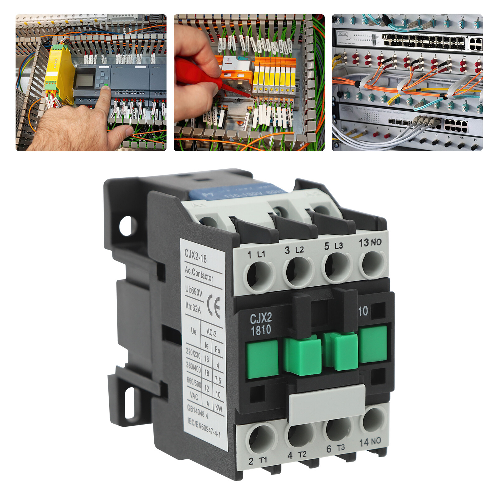 CJX2-1810 Power Contactor Starter Relay Power Contactor Motor 50/60hz 110V