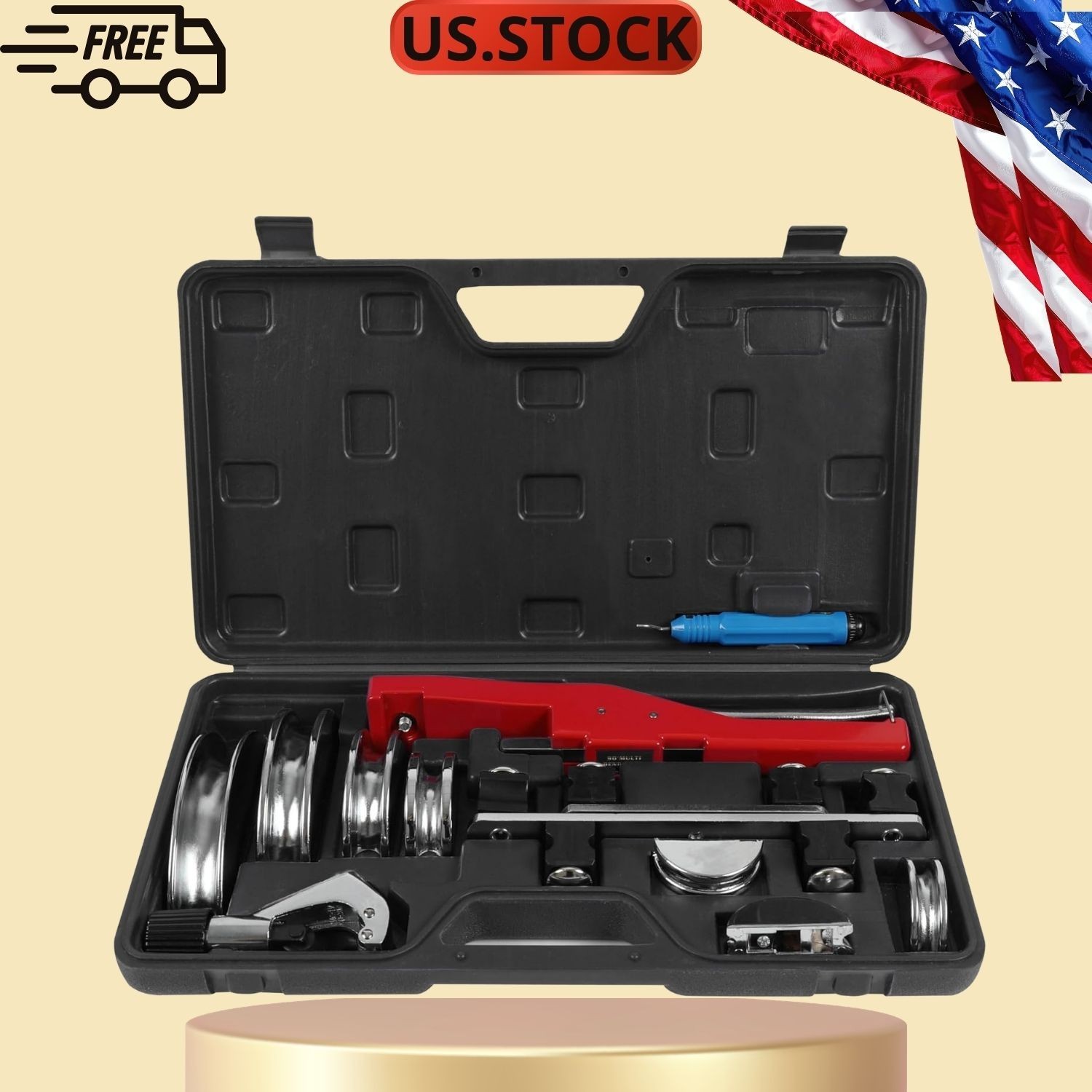 Copper Aluminum Tube Bender Kit 1/4-7/8″ HVAC Pipe Bending Tool with Cutter