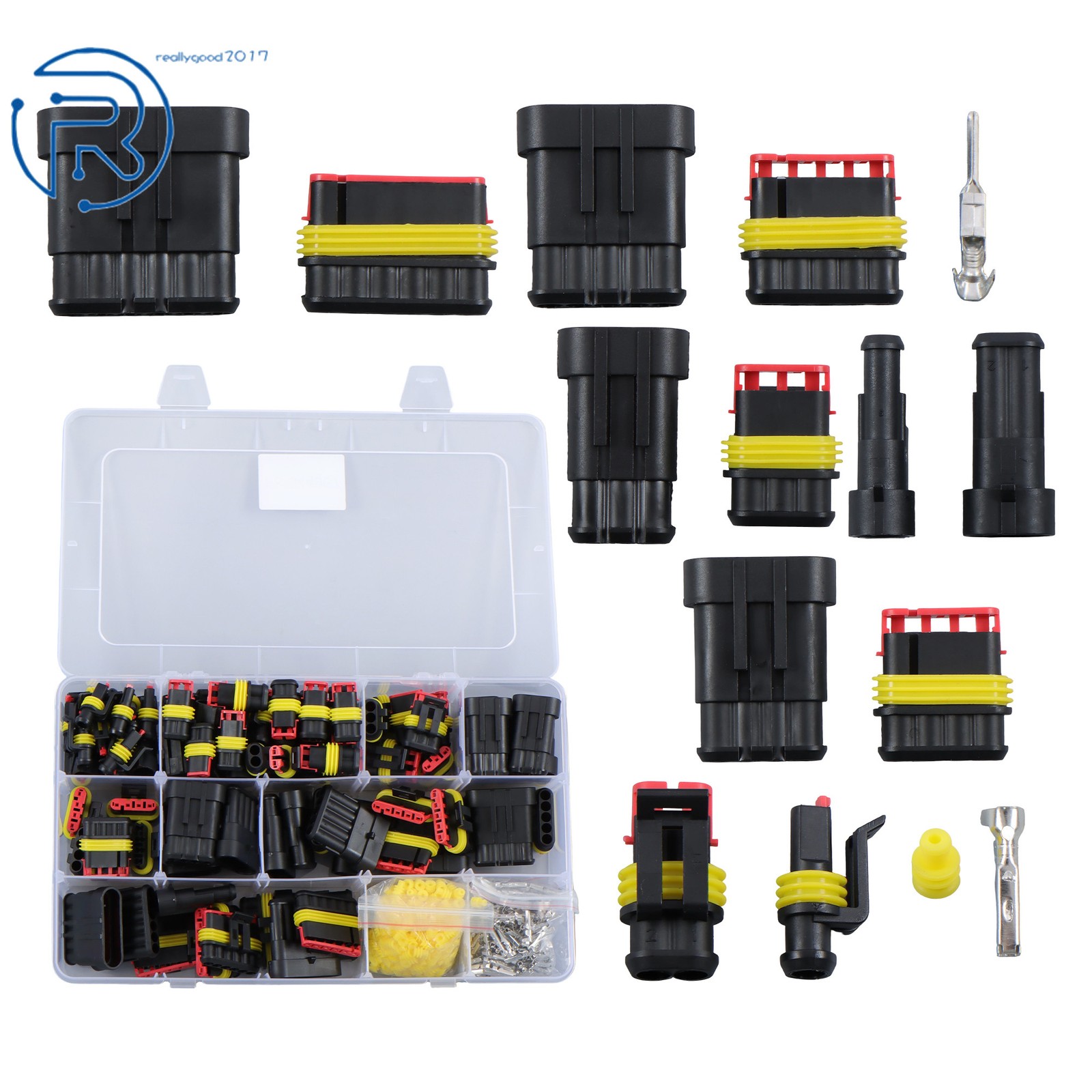 800Pcs Waterproof Automotive Electrical Wire Connectors Plug Kit 1/2/3/4/5/6 Pin