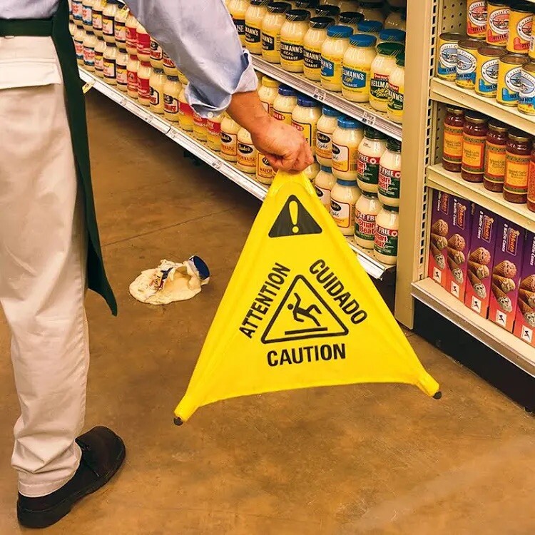Rubbermaid FG9S0100YEL 30 in. Safety Pop-up Multi Lingual Caution Cone in Yellow