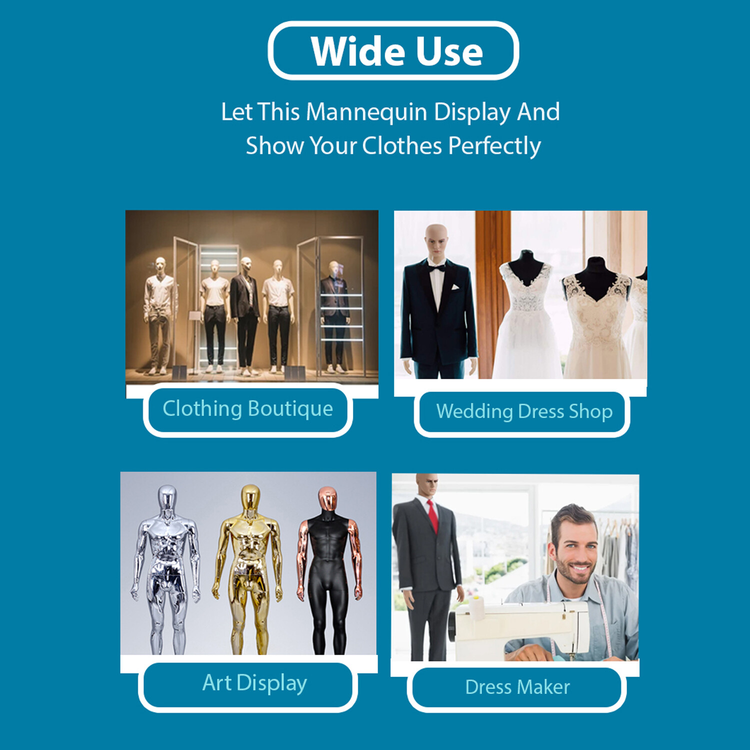 Male Mannequin Full Body Dress Form Sewing Dress Model Mannequin Stand 73 inch