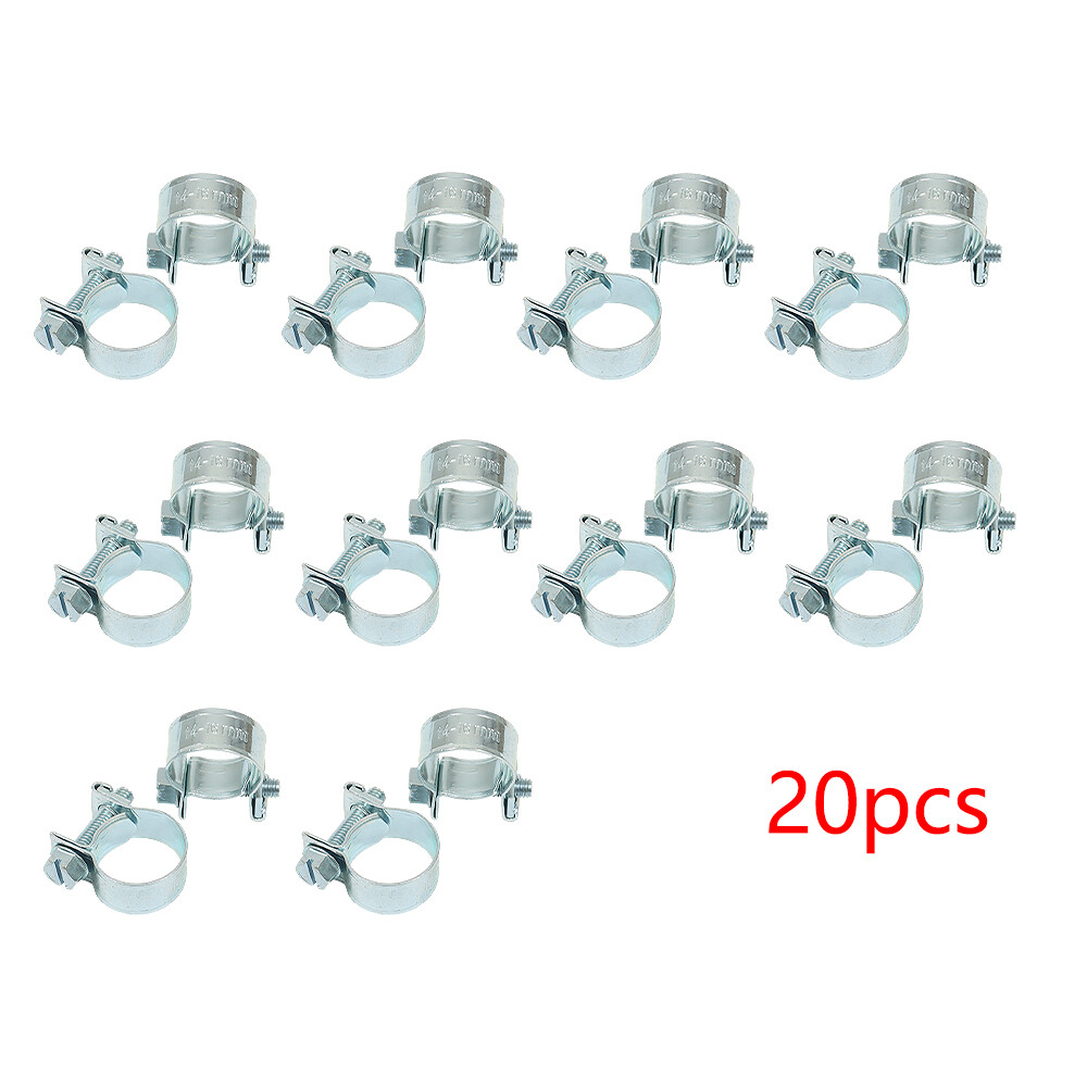 High Quality 20 Pack 3/8 Inch Fuel Injection Hose Clamp Auto Fuel Clamps