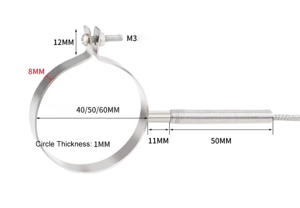 Ring-Type Temperature Sensor Diameter 40mm/50mm/60mm K-Type Thermocouple Sensor
