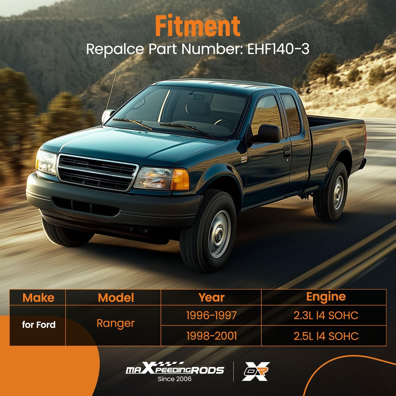 Cylinder Head Compatible with Ranger B2500 2.5L 2.3L VIN C A 1996-2001 EHF140-3