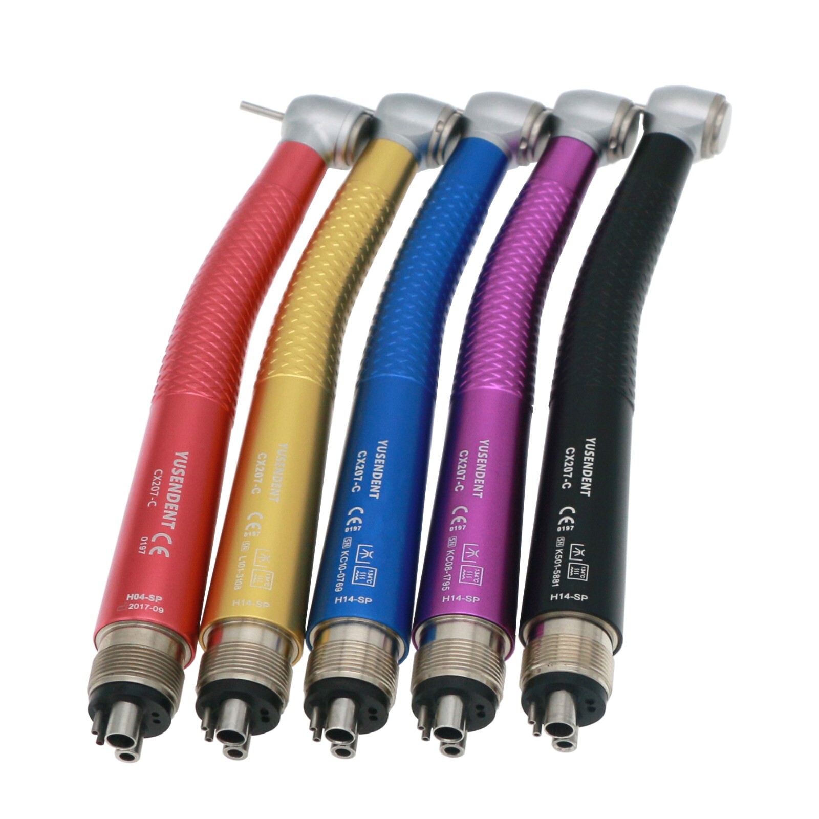 COXO YUSENDENT CX207-C Dental High Speed Air Turbine Handpiece 4 Holes Colorful