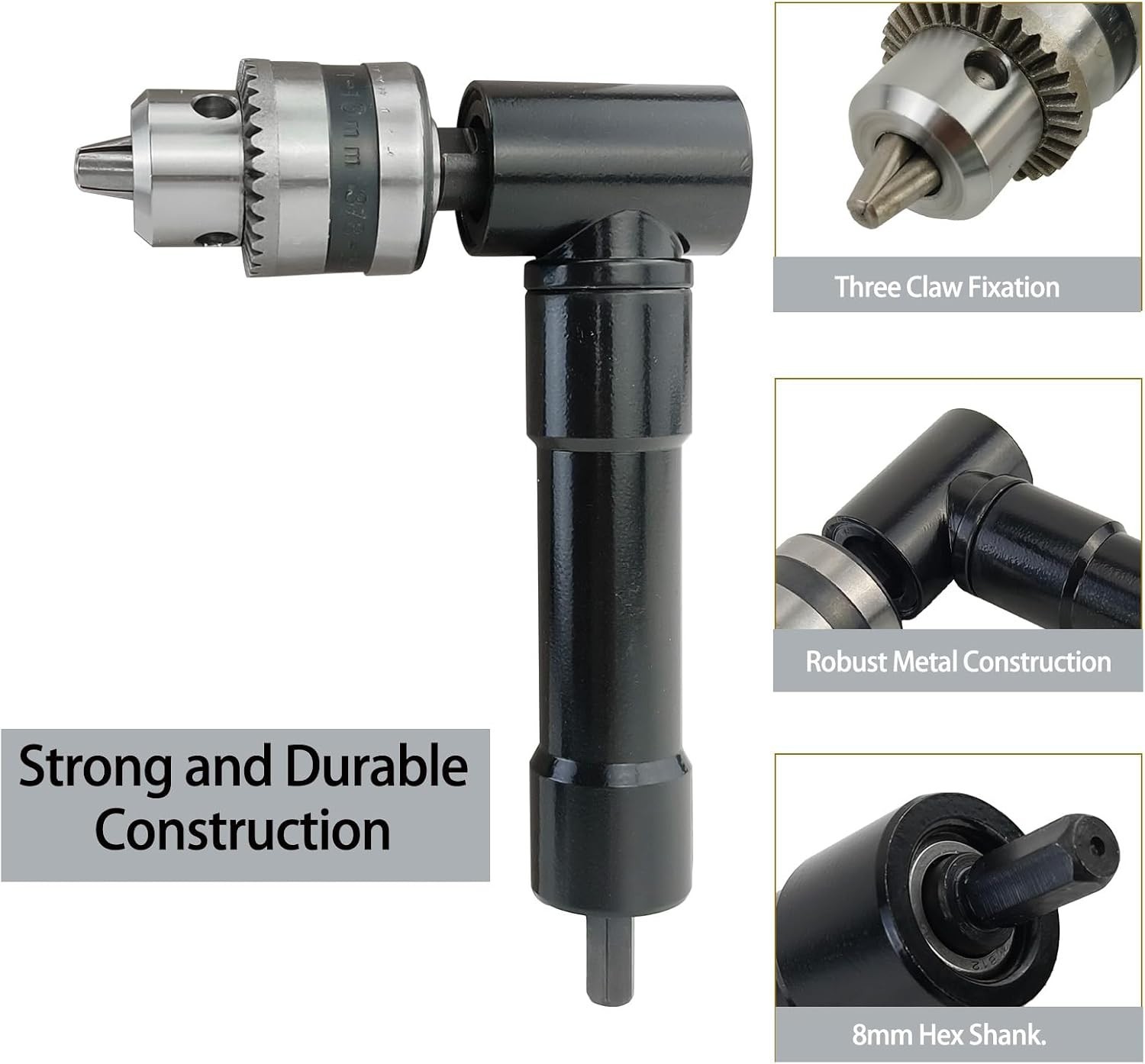 Right Angle Attachment 90 Degree Cordless Right Angle Drill Adapter with 3/8″