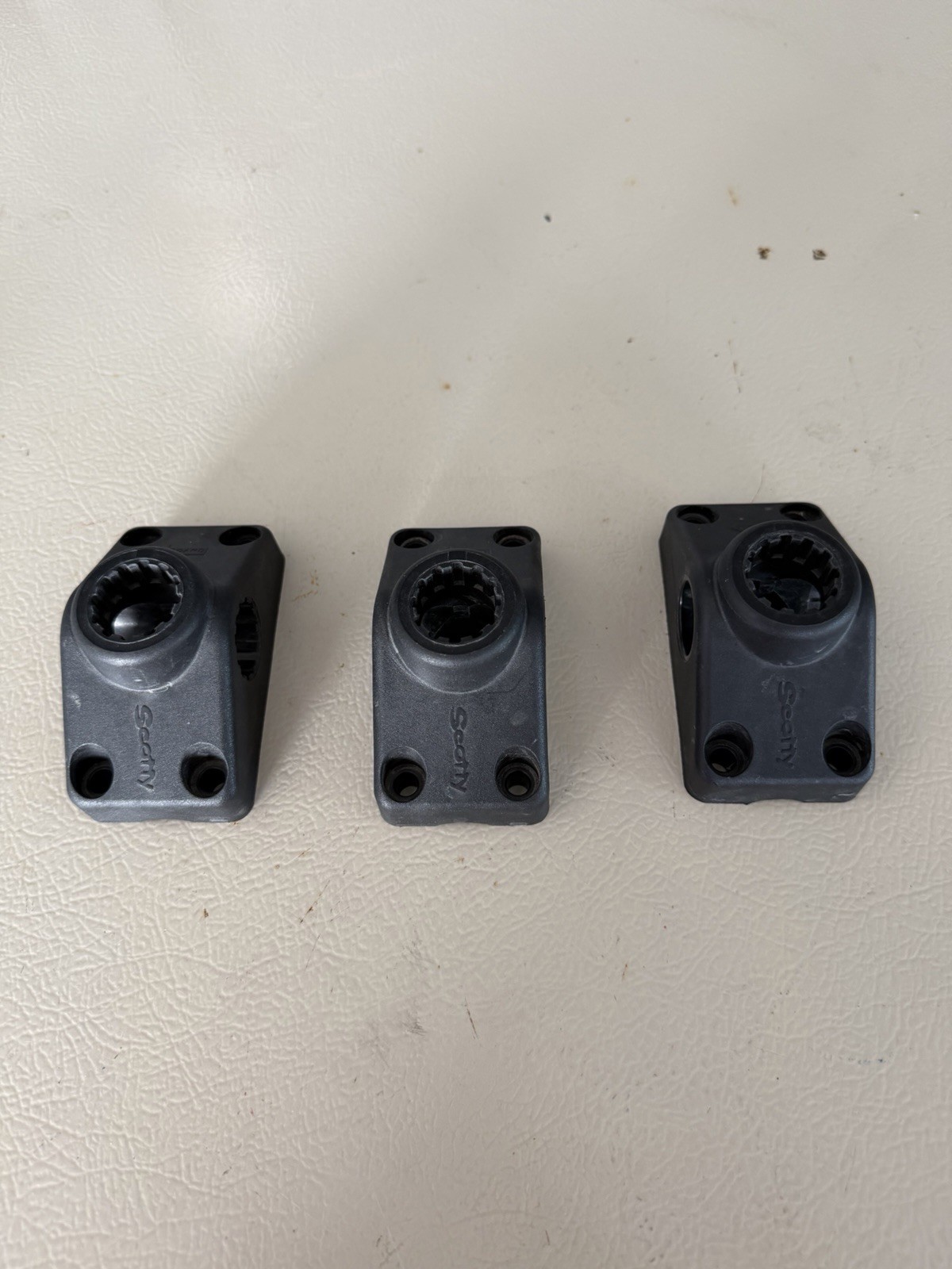 Scotty Black Plastic Rod Holder Mount Base Surface Mount Lot of 3