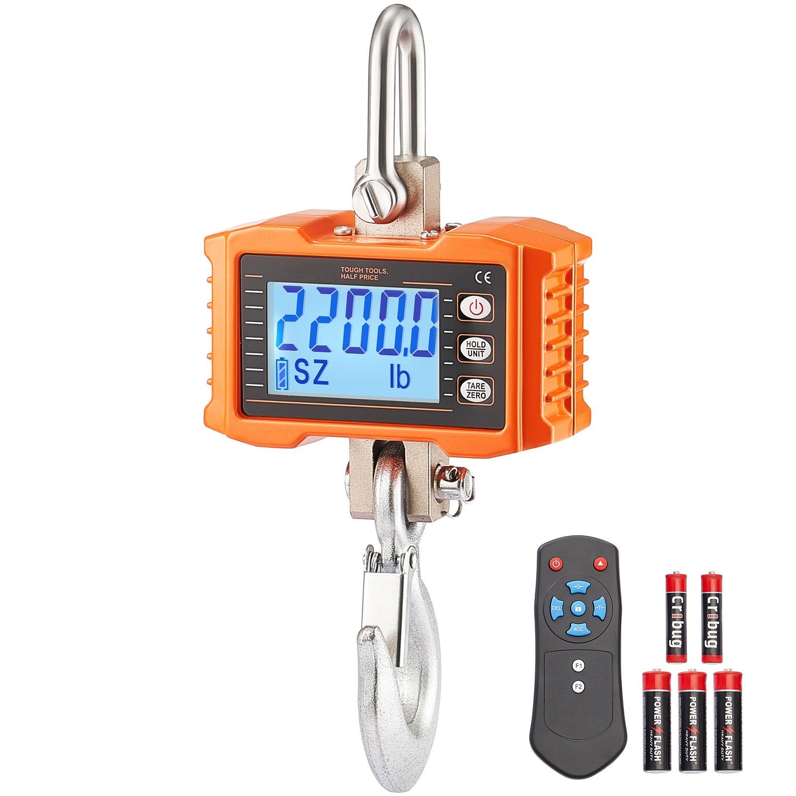 2200 lbs/ 1000 kg Digital Crane Scale with Remote, Heavy Duty Hanging Scale