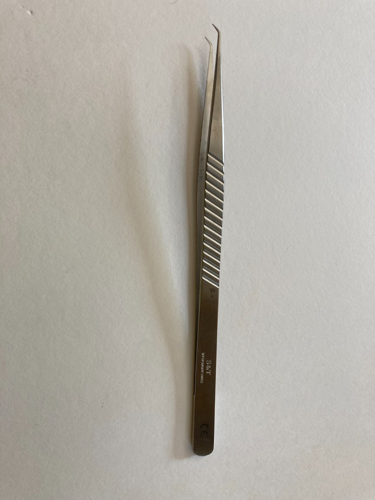 S&T Flat Handle Straight Tip Micro Forceps Stainless Steel Instrument JFAL-3-18