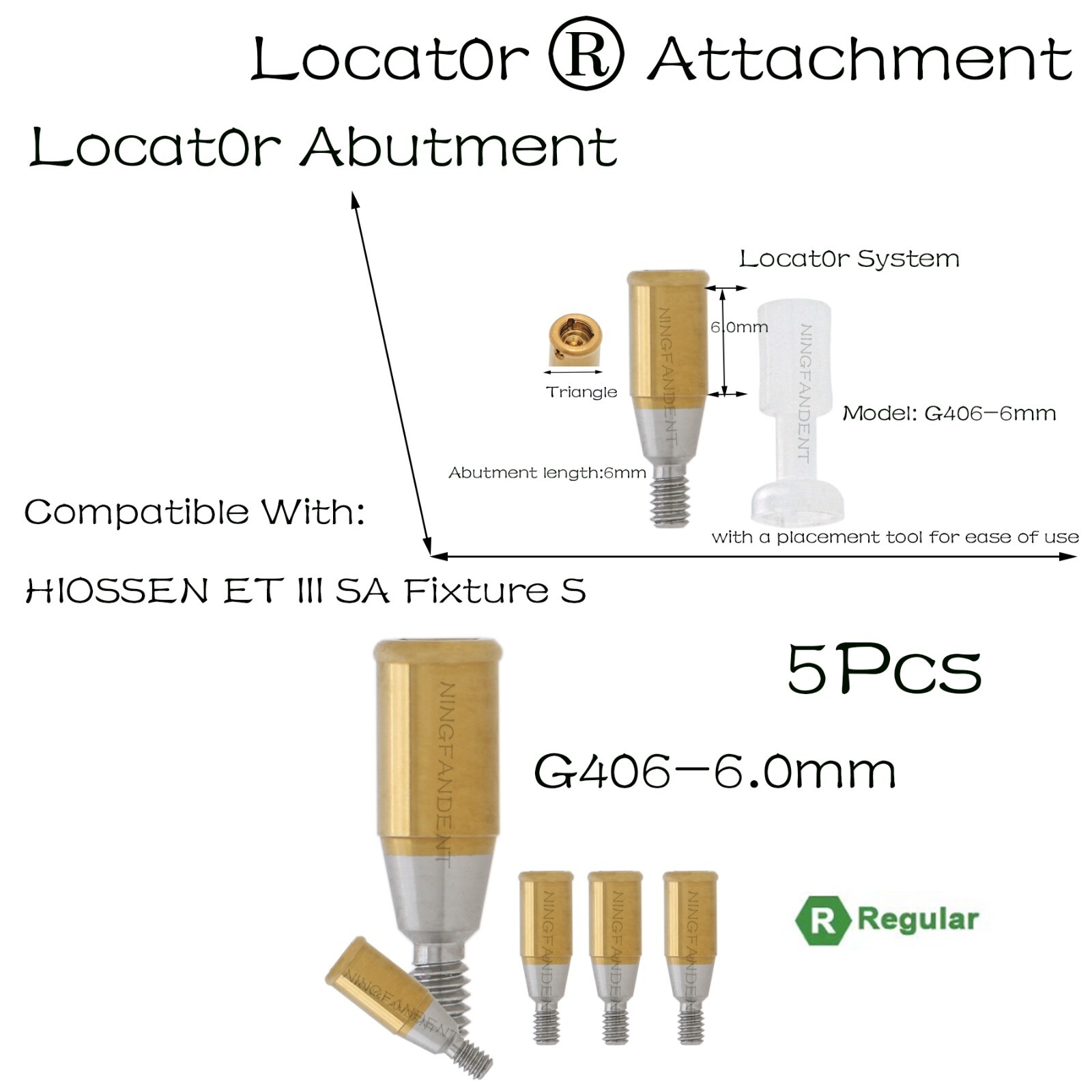 Implant Locat0r System Abutment 1-7.0mm GH For HIOSSEN ET III SA Ø3.7 Standard
